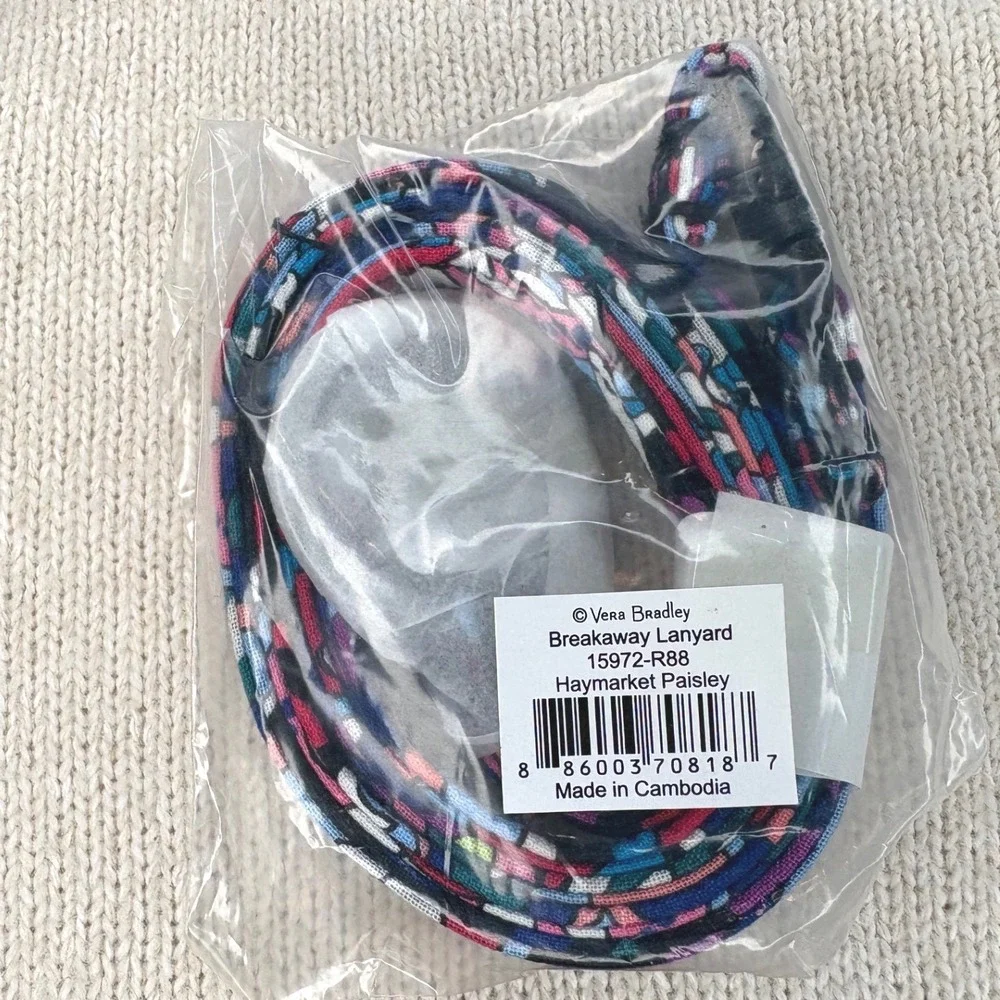 Vera Bradley Retired Haymarket Paisley Breakaway Lanyard NWT Sealed  Key Ring